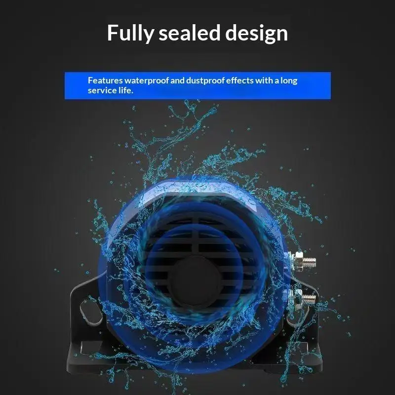 Heavy Duty Reverse Warning Alarm Horn 12-48V IP67 Waterproof Backup Buzzer for Car Truck Bus Transportation Vehicles