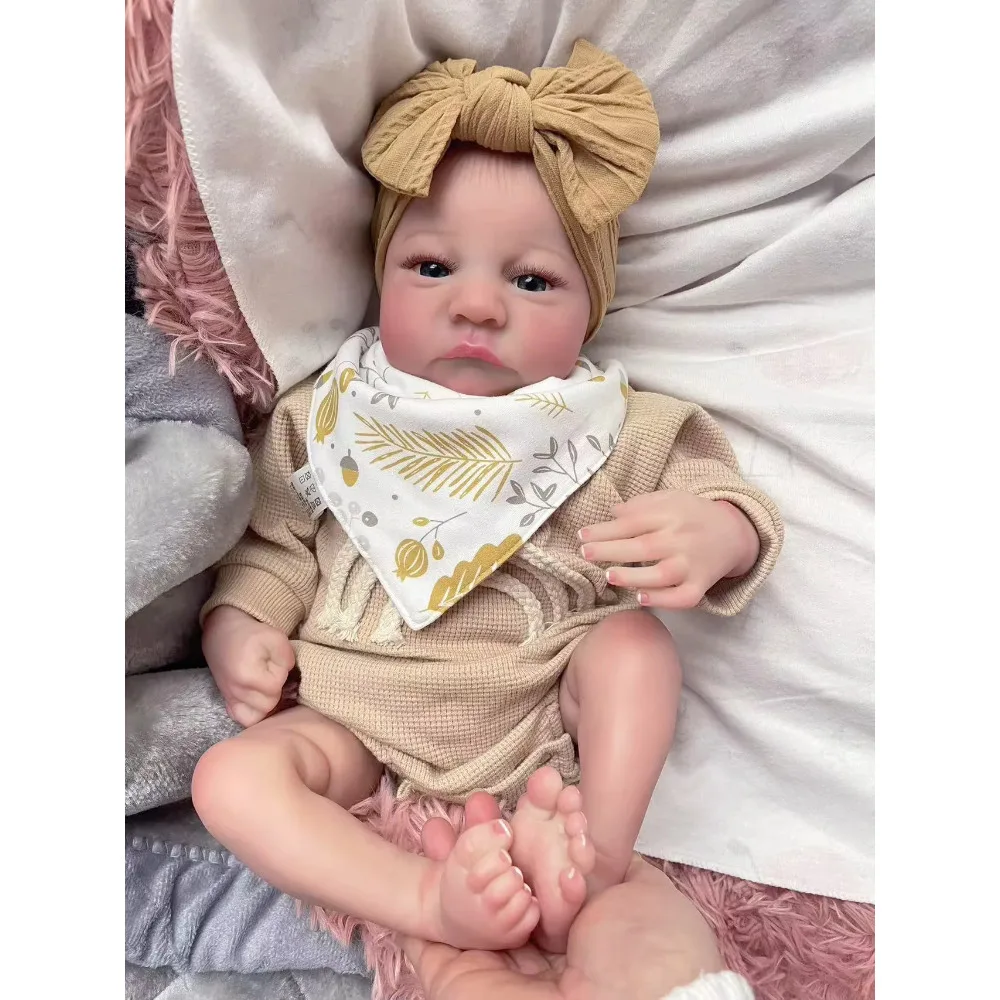 18inch Reborn Baby Doll Sleeping Levi Lifelike Handmade 3D Skin with Visible Veins Muñecas Bebe Reborn Real Looking Baby Dolls