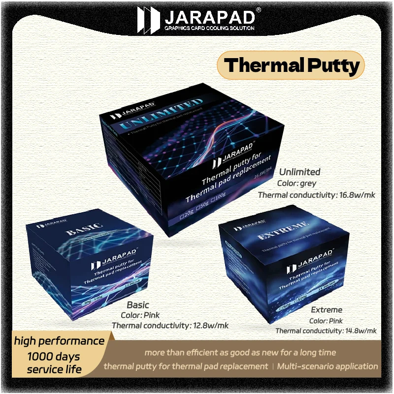 

Термошпатлевка JARAPAD, базовая, экстремально, неограниченное количество для процессора VGA, графического процессора IC, быстрое охлаждение, высокая производительность, срок службы 1000 дней