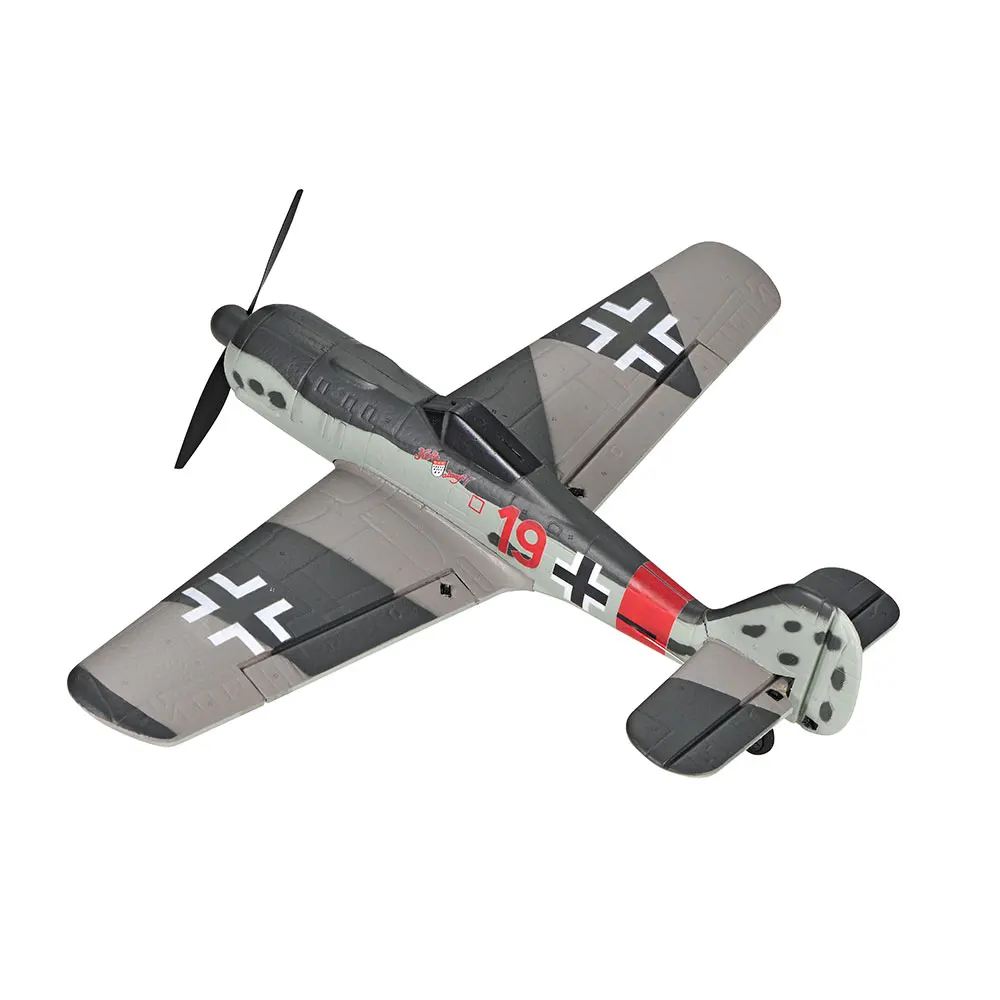 초보자용 TOP RC HOBBY 미니 FW190, 2.4G, 4CH, 6 축 자이로, 원 키 곡예 비행, U 턴 EPP 스케일 워버드 RC 비행기 RTF, 402mm