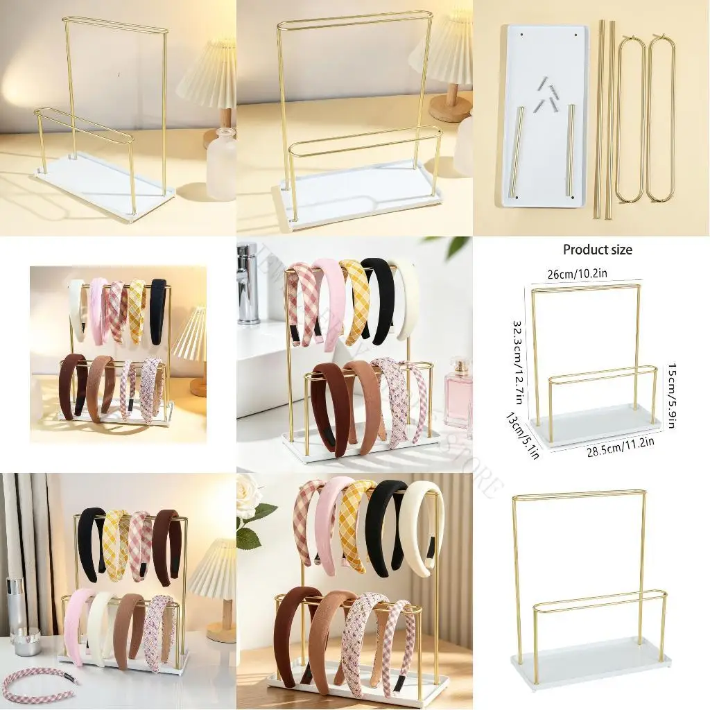 R7UF Sturdy Double Deck Jewelry Jewelry Exhibition Stand Metal Texture