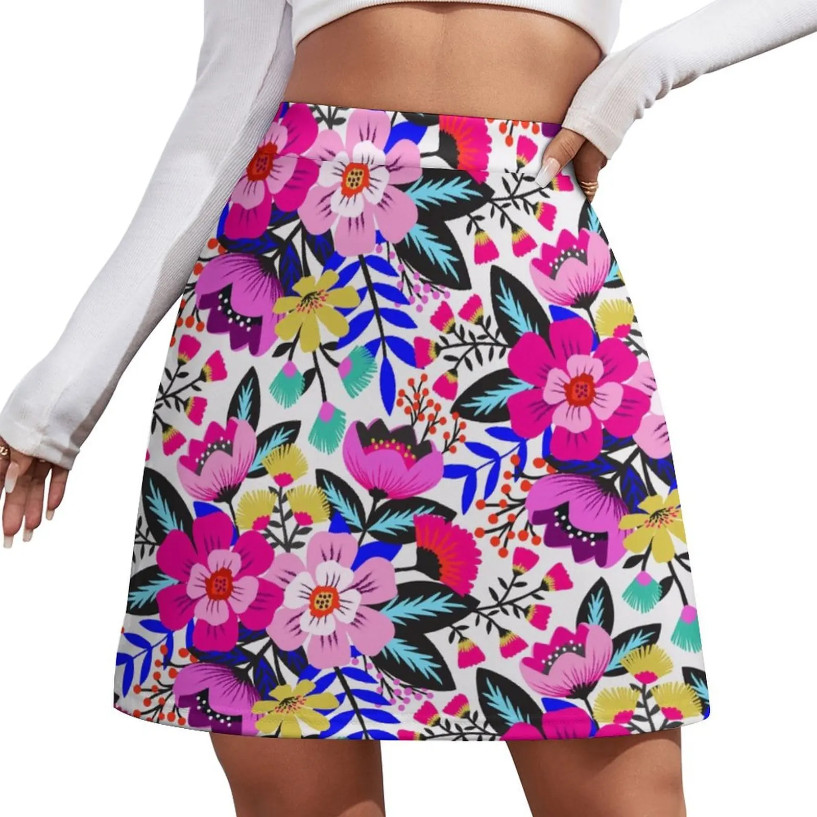

Colorful boho flower bouquet Mini Skirt Miniskirt mini skirts korean fashion Mini Skirt