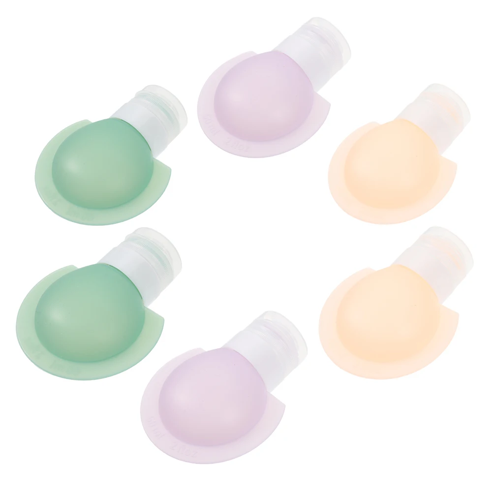 

6 Pcs Travel Silicone Bottles Set Reusable Squeeze Shampoo Lotion Containers Portable Cosmetics Toiletries Bottle