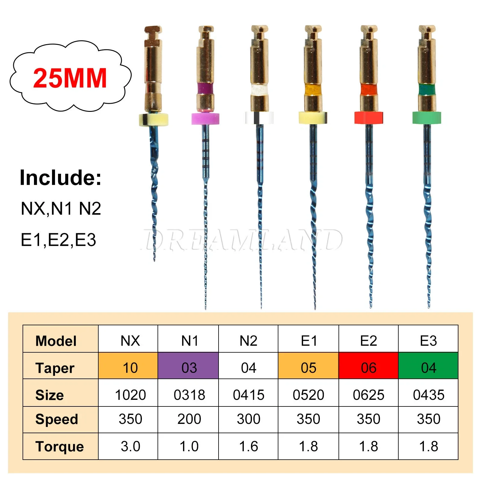 6PCS/1Pack Use of Endo Motor Apex Locator For Rotary NITI Files For Dental Endodontics, gold-plated, 25/21/31mm SX-F3