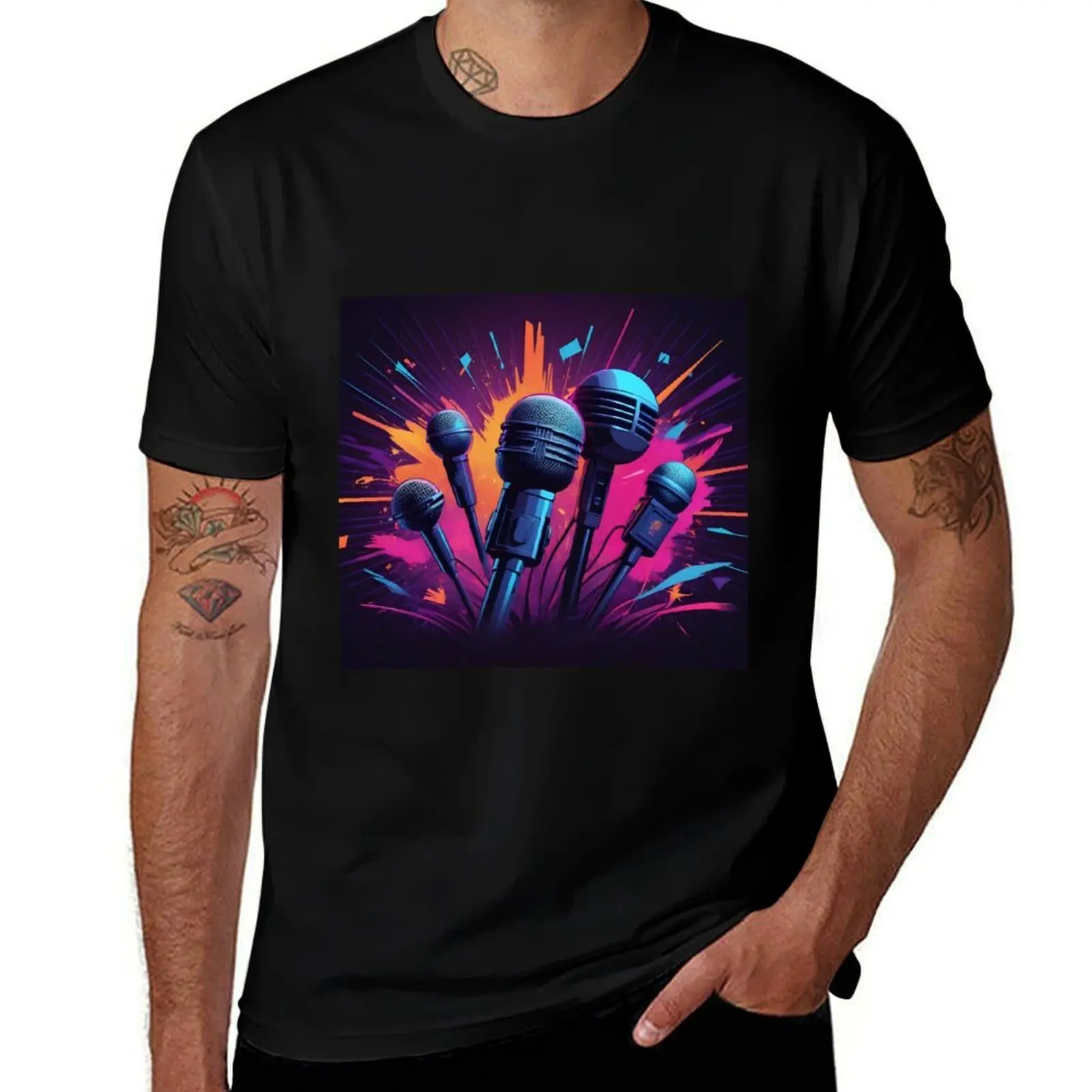 

Neon Mic Blast – Music Unleashed T-Shirt blanks gifts for boyfriend valentines clothes mens big and tall t shirts