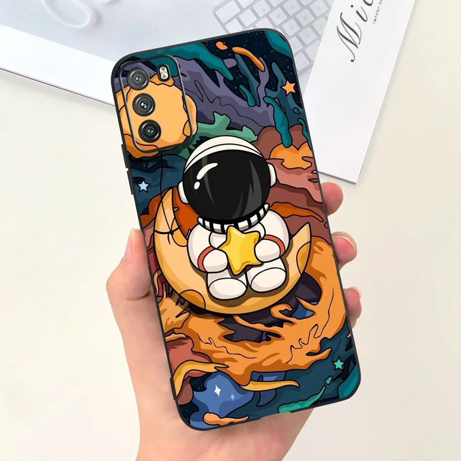 For Xiaomi Poco M3 Pro 5G Case Cute Astronaut Silicone Soft TPU Phone Case For Xiaomi Poco M3 M 3 Funda on PocoM3 Pro Back Cover