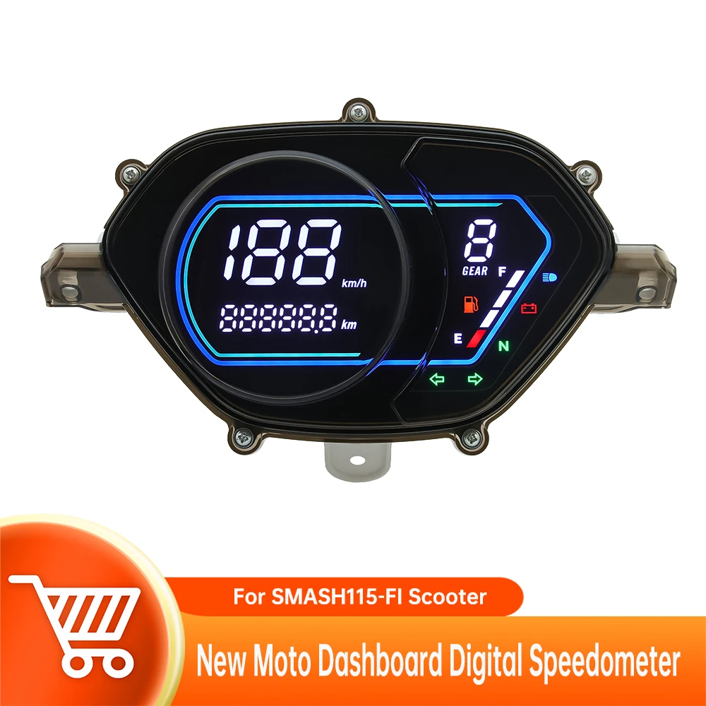

New Moto Dashboard Digital Speedometer With Fuel Voltage for Suzuki SMASH115-FI Changdi ZS110-9 Code Meter FW110 Speedometer