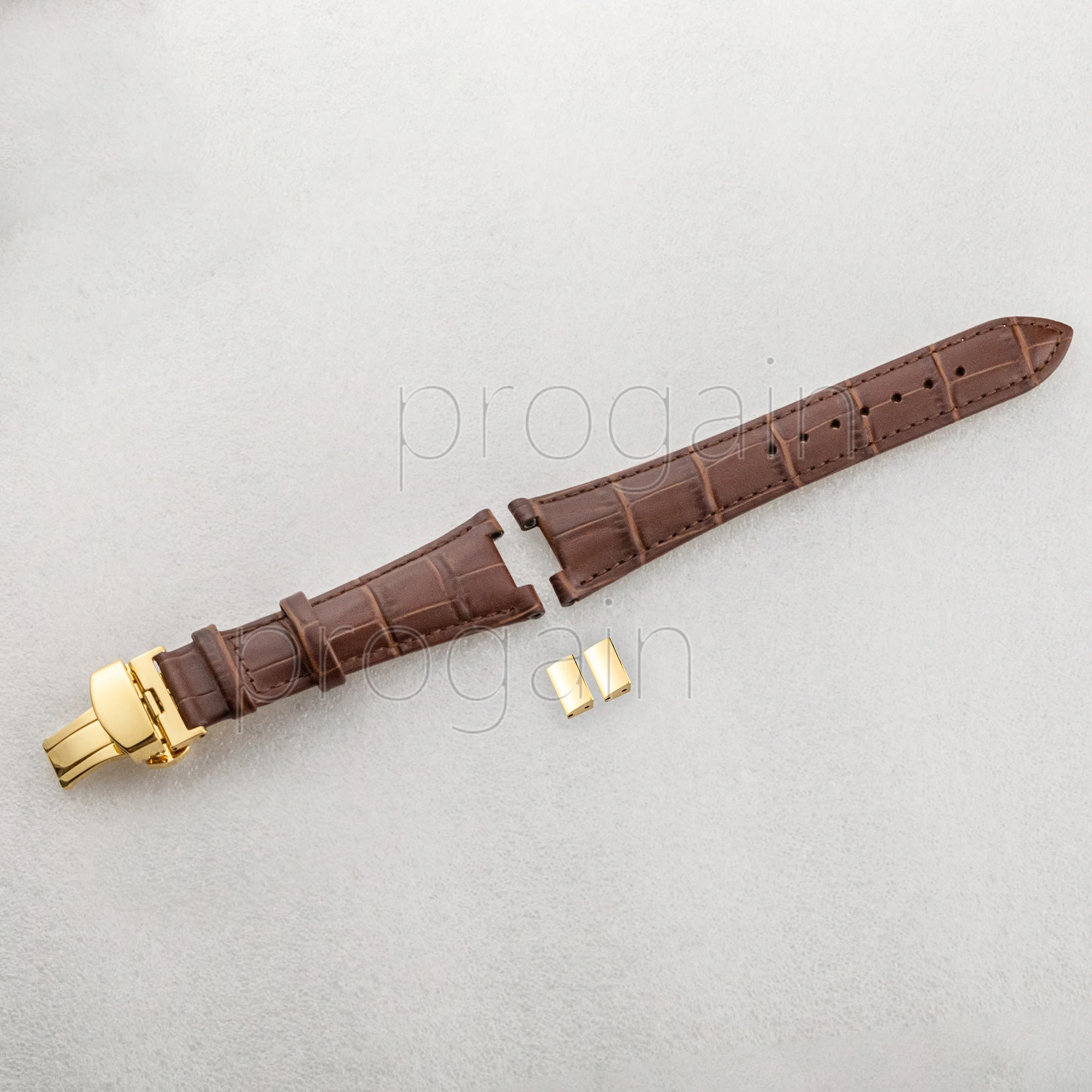 25mm Men\'s Genuine Leather Strap Watch Bracelet Wristband Replacements for Nautilus Accessories Parts Repair Tools