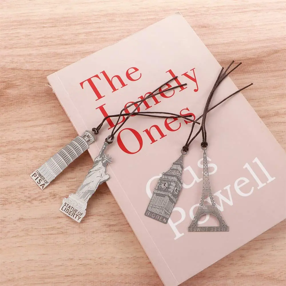 Teacher Gift Metal Vintage Statue of Liberty Building Book Mark Big Ben Bookmark Mark Page European Bookmark Eiffel Tower