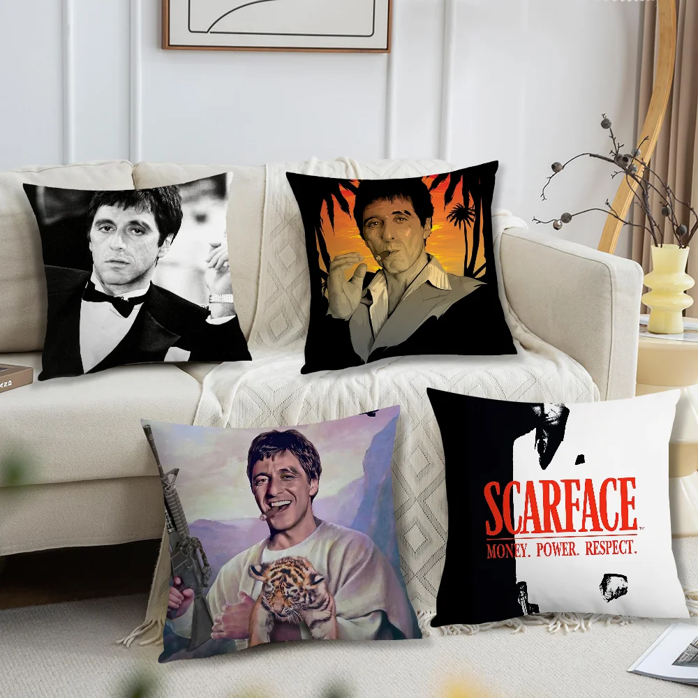 Movie S-Scarface Pillow Case Living Room Sofa Cushion Cover Suitable For Home Bedroom Room Decoration