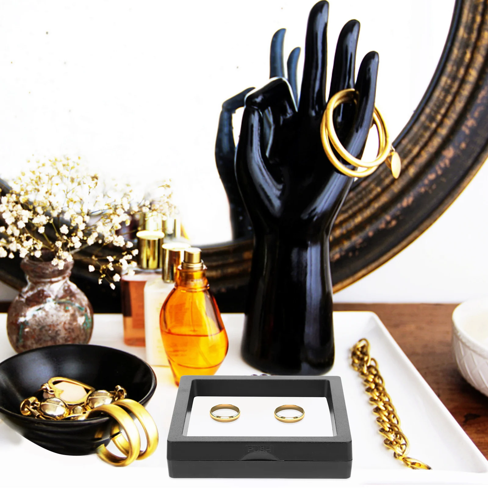 

12pcs Jewelry Display Frames 3D Floating Coin Stamp Medal Holder Waterproof Transparent Stand Case For Gemstones Decor