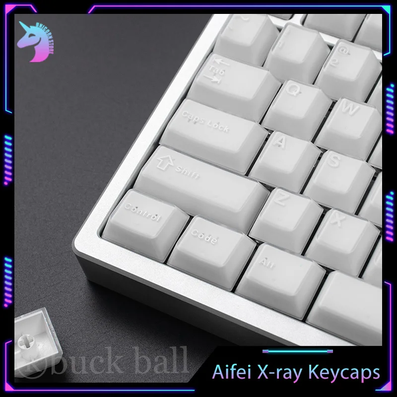 Aifei x-ray keycaps 114 teclas branco translúcido abs personalização duplo tiro keycaps cereja conjunto para teclado mecânico