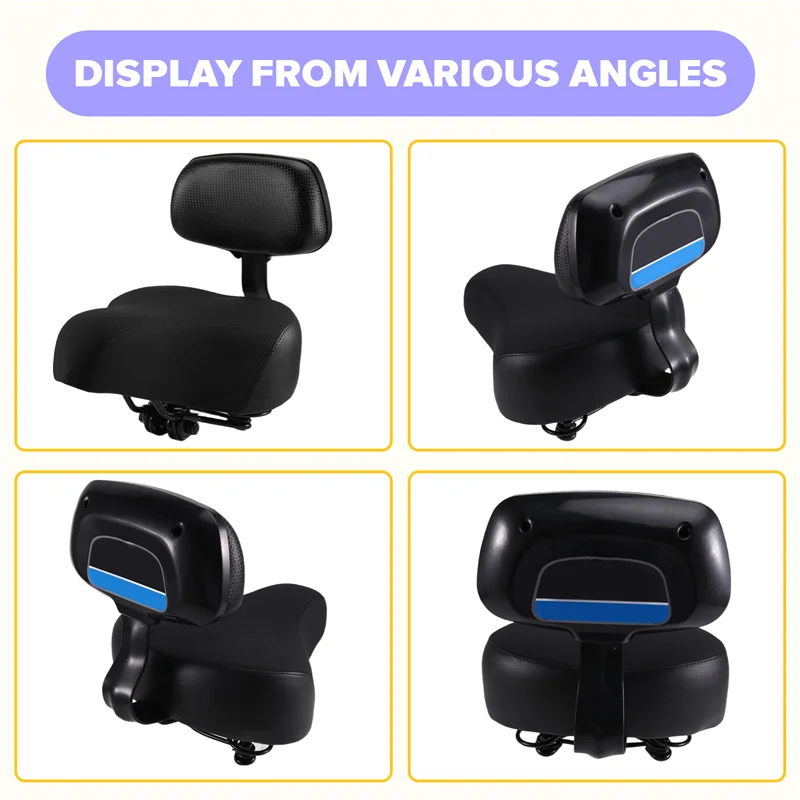 

AB96-Electric Vehicle Saddle Seat Pad With Back Rest Universal Tricycle Mountain Bike