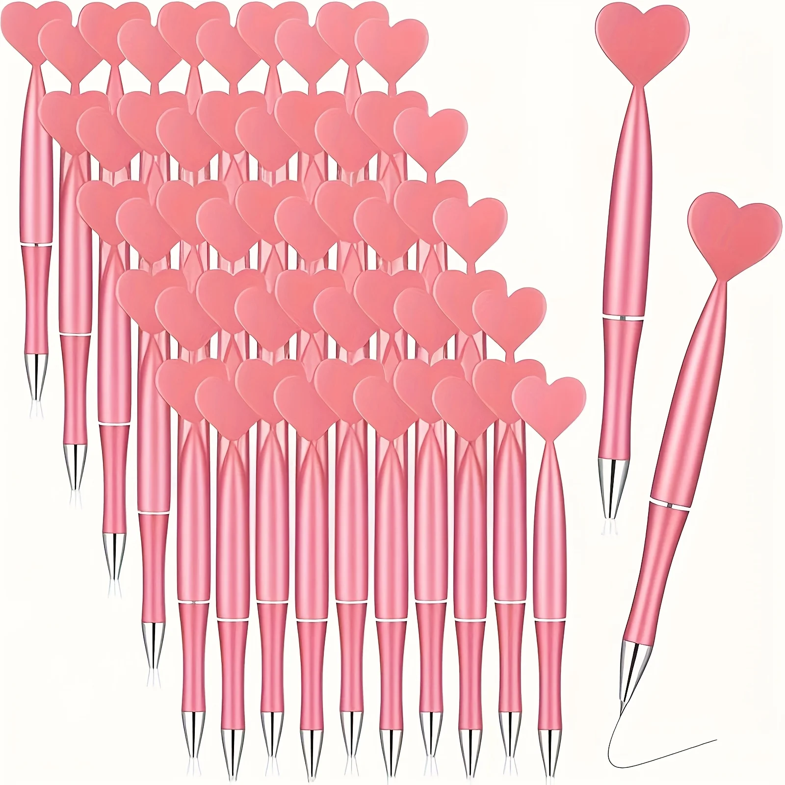 10-Pack of Pink Heart-Shaped Pen Tips with Black Ink, Suitable for Love and Romance, Mother's Day Gifts, Study and Office Supplies, Back-To-School Season Supplies, Holiday Gifts