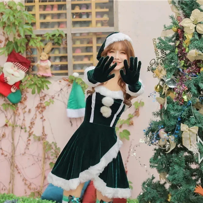

Christmas Festivals Party Girl Green Dress Costume