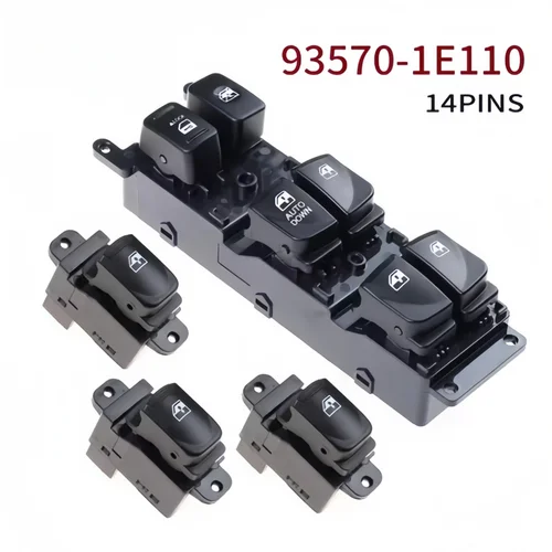 Imagen 1 del producto 93570-1E110 para Hyundai Accent 2007-2010 interruptor de ventanilla eléctrica LHD delantero izquierdo Control de bloqueo elevador botón de vidrio 93580-1E000 Set