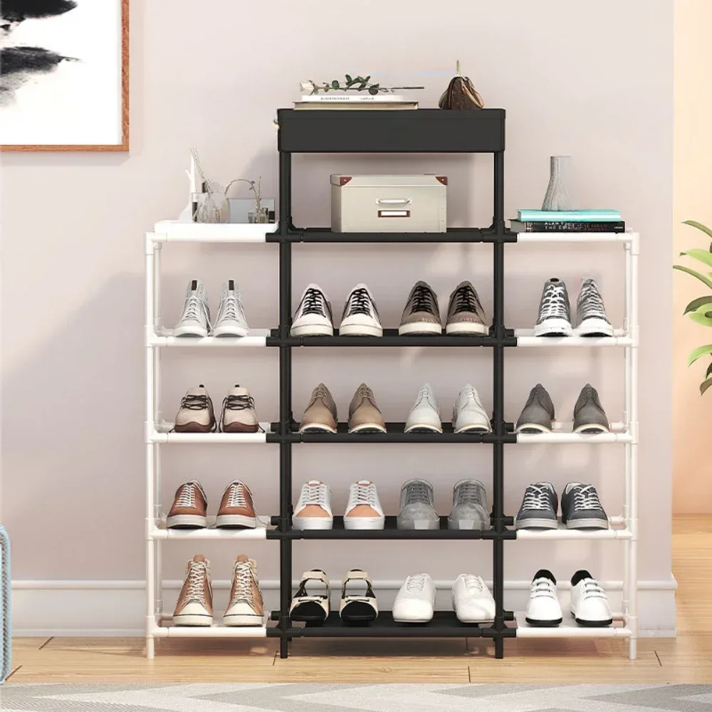

Double Color Shoe Rack Household Furnishing To Ground Simplicity Organizer Shoes Shelf Multistorey Moistureproof Storage Shelves