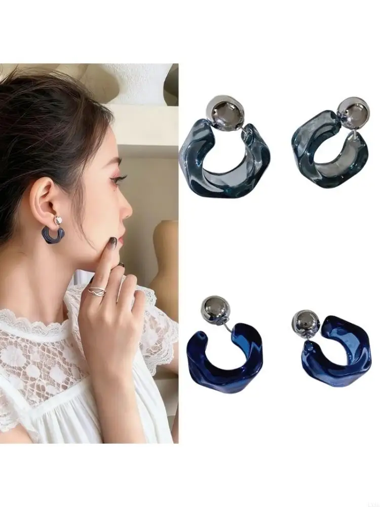 

Stylish See Through Resin Dangle Earrings Contemporary Art Decors Inspired Jewelry Trendy Geometric Ear Adornment