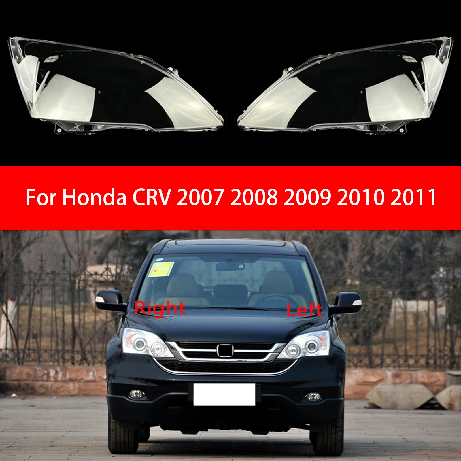 For Honda CRV 2007 2008 2009 2010 2011 Car Front Headlamp Caps Glass Headlight Cover Auto Transparent Lampshade Lamp Lens Shell