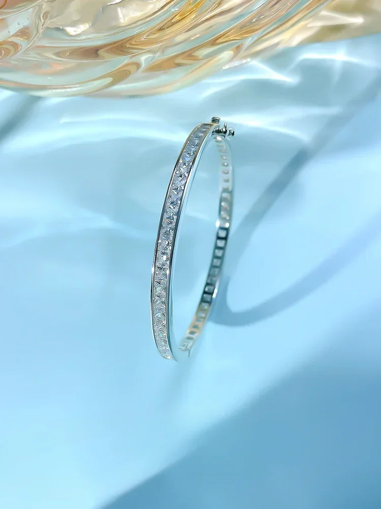 Desire Artificial Colorful Diamond Rainbow Bracelet 925 Silver Inlaid Celebrity Full Circle Fine  Folding Wearing Style