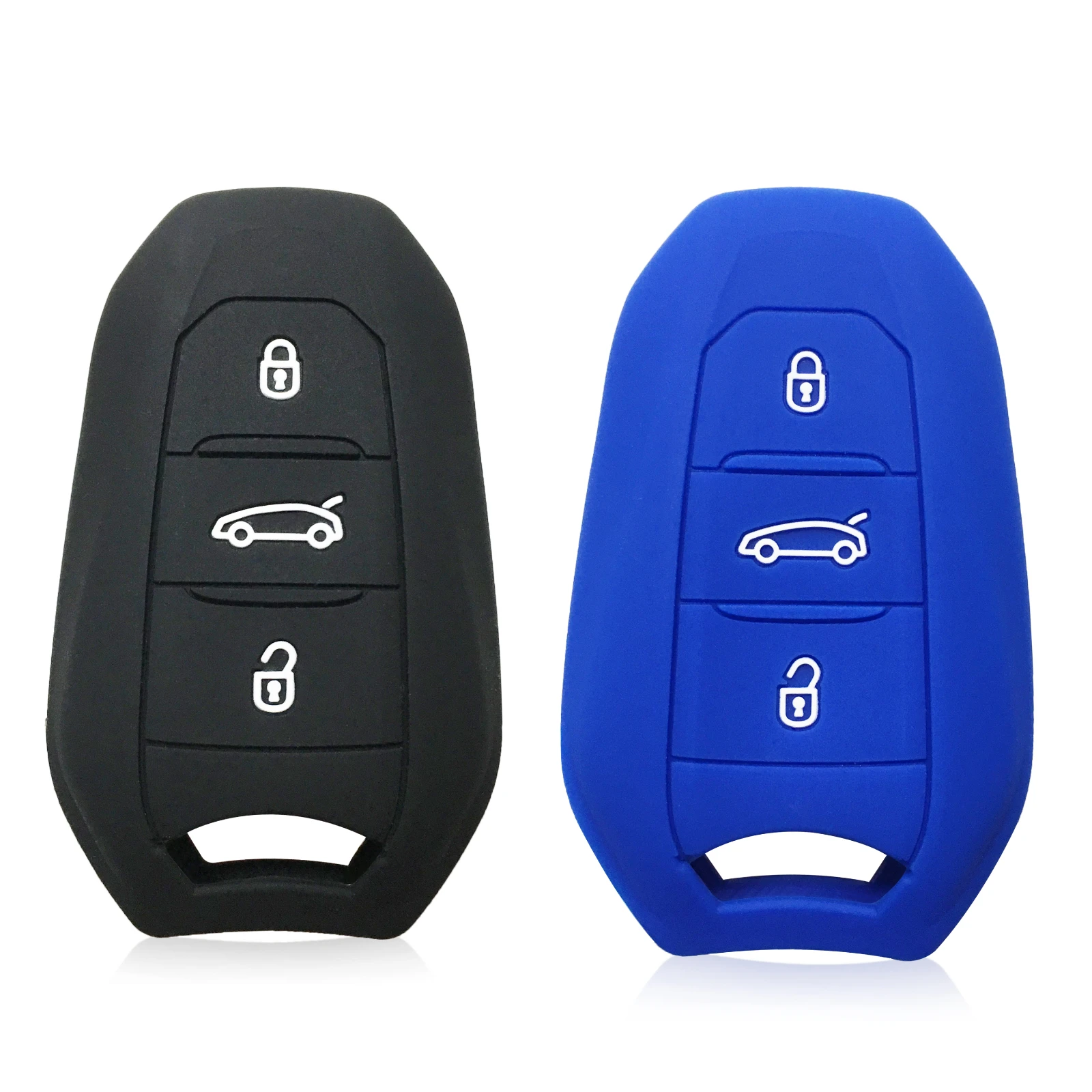 Silicone Key Cover Cap For Peugeot 207 Rifter 308 407 508 Rxh 5008 2008 4008 408 Case Car Key Holder For Citroen C3 C4 Picasso