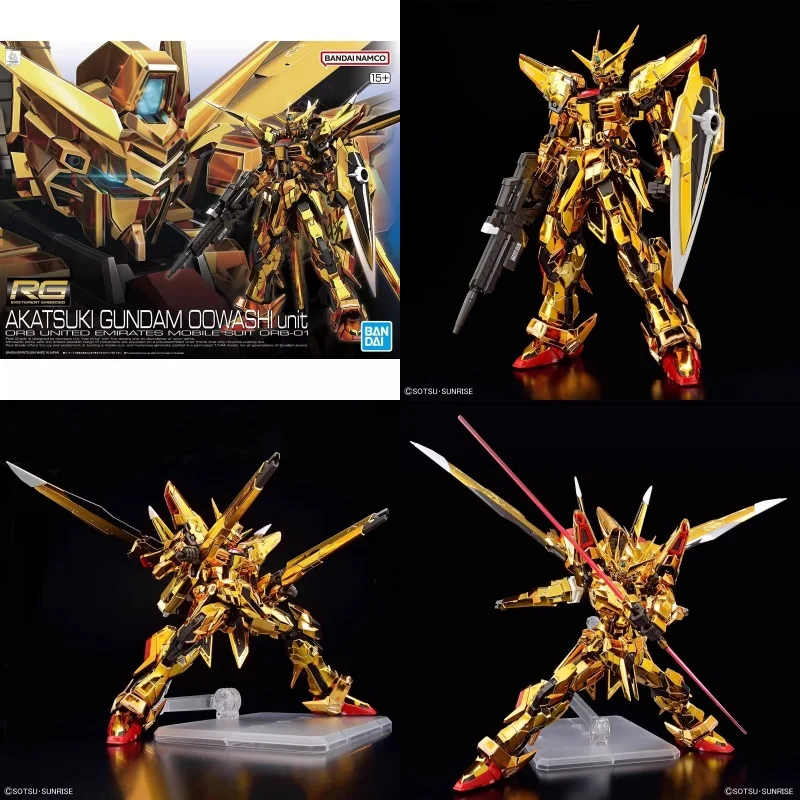 

In Stock Original Bandai Rg 1/144 Akatsuki Gundam Seed Plated Version Assembly Model Collectible Anime Action Figures Model Toys