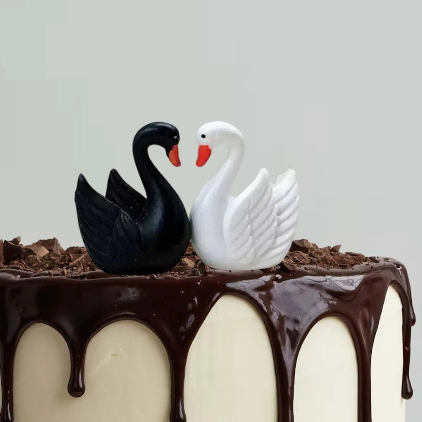 2-6pack 1 Pair Cake Topper Swan Figurines Baking Supplies for