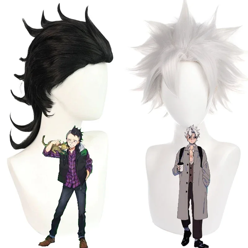 

Anime Demon Slayer Role Shinazugawa Sanemi Character Wig Ball Man Match Moxigan Head Short Hair Concert Dress Up Headwear