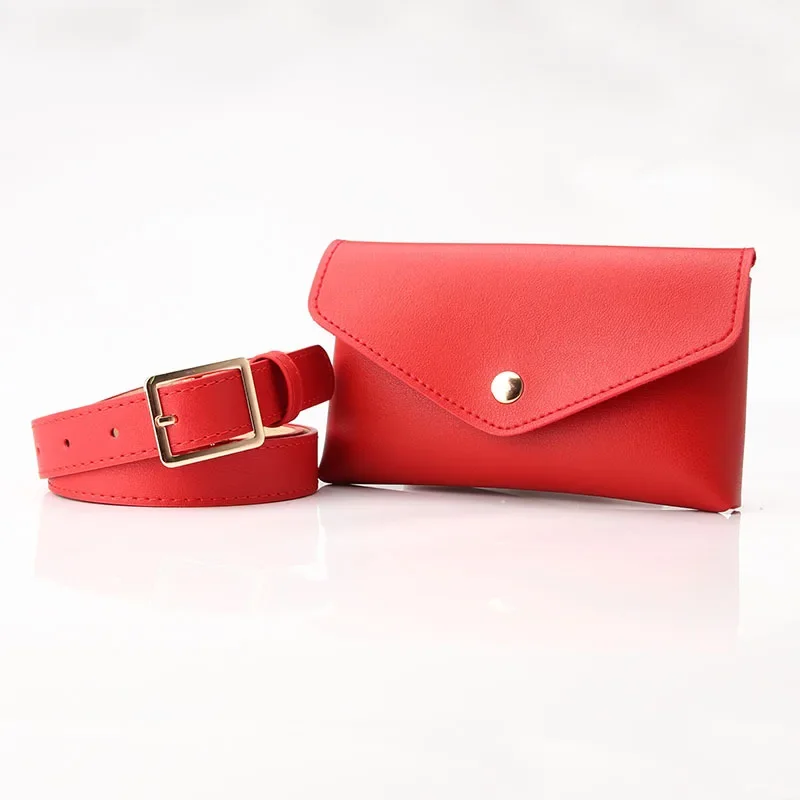 Women Waist Pack Envelope Package Mini Belt Bag PU Shoulder Bags Luxury Belt Small Purse Trendy Female Money New Product