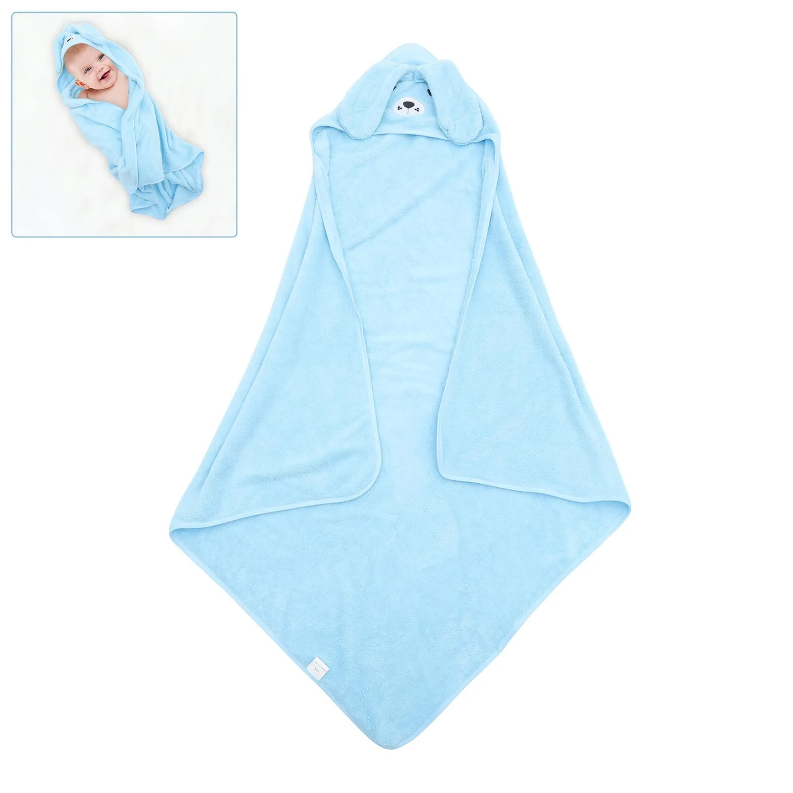

1pc Coral Fleece Bath Towel Soft Absorbent Quick Dry Cartoon Kids Bathrobe Newborn Gift Machine Washable