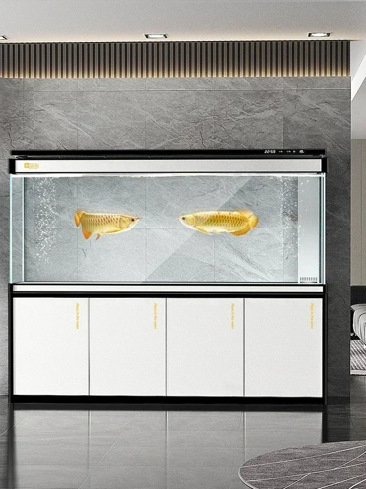 

Fish tank living room large arowana tank 2 meters ultra-white glass aquarium bottom filter