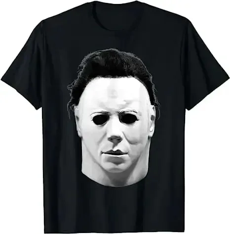 Michael Myers Men\'s Fashion Loose Cotton T-shirt Hip Hop Vintage T-shirt Men\'s Short Sleeve Halloween T-shirt Men\'s Costume