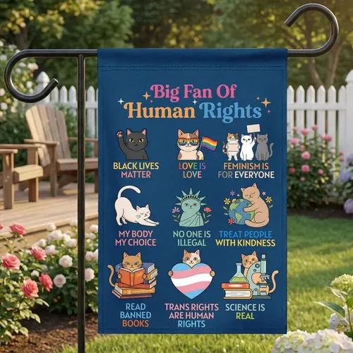Big Fan of Human Rights Flag Equality LGBTQ Pride Yard Decor RRI