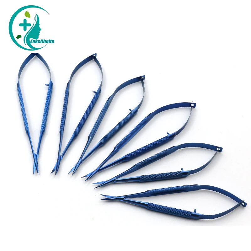 Eyebrow trimming scissors ophthalmic micro scissors straight end pointed elbow, and high-quality corneal scissors 12-18cm