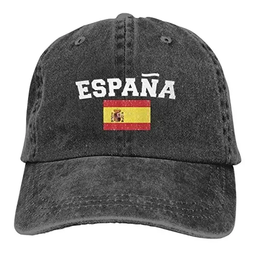 Espana Flag of Spain Spanish Denim Hats for Mens Womens Baseball Caps Casquette Denim Adult Unisex Four Seasons Casual