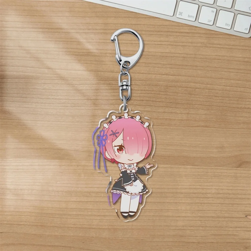 6 سنتيمتر إعادة: صفر-بدء الحياة في عالم آخر سلسلة مفاتيح مصنوعة من الأكريليك شخصيات مميزة مجموعة إكسسوارات الزينة #4