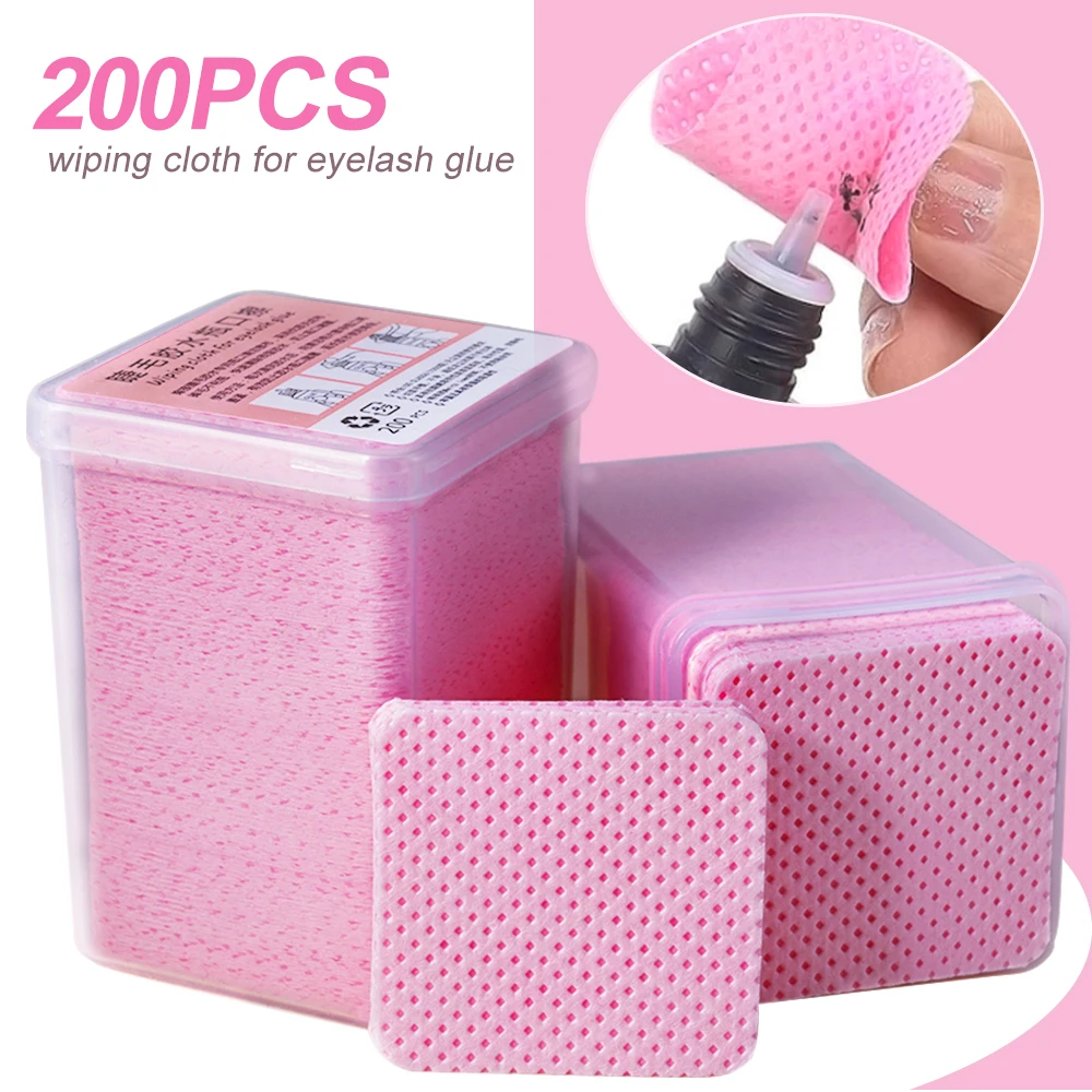200 Toallitas Desechables Sin Pelusa para Remover Esmalte de Uñas, Gel UV, Pegamento para Uñas, Almohadillas de Algodón para Remover Esmalte, Pegamento para Pestañas, Papel para Limpiar Maquillaje