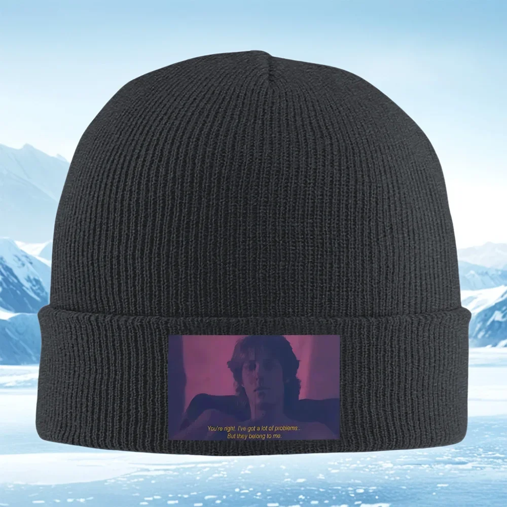 2026 Person,problems,purple,words,quote. Men Women Unisex Knitted Hat Beanie Pullover Cap Winter Thermal Warm Christmas Outdoor