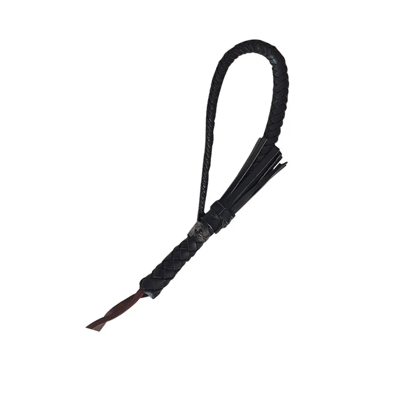 1Pc Whip Riding Brown Crop Full Cowhide Braided Horse Portable PU Leather Whip Equipment For Horse Rider