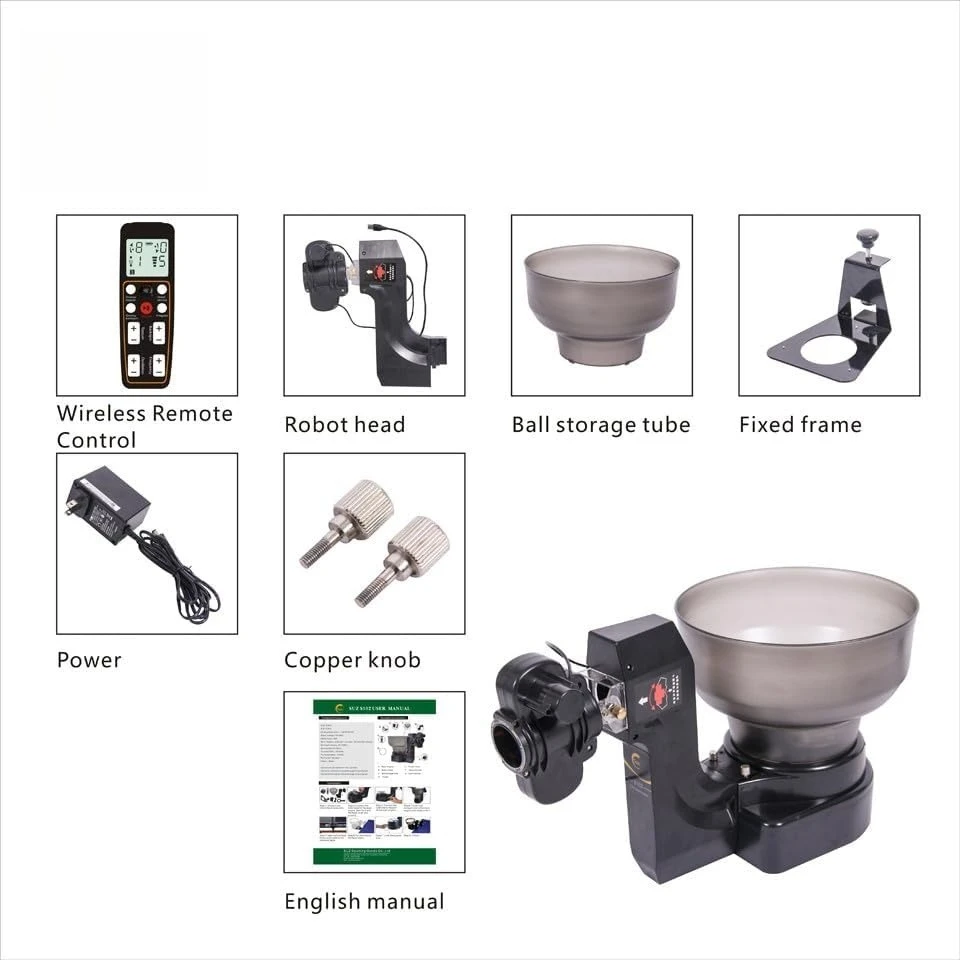 Table Tennis Robot Ping Pong Ball Machine S102 Wireless Remote Control Automatic Table Tennis Machine for Training