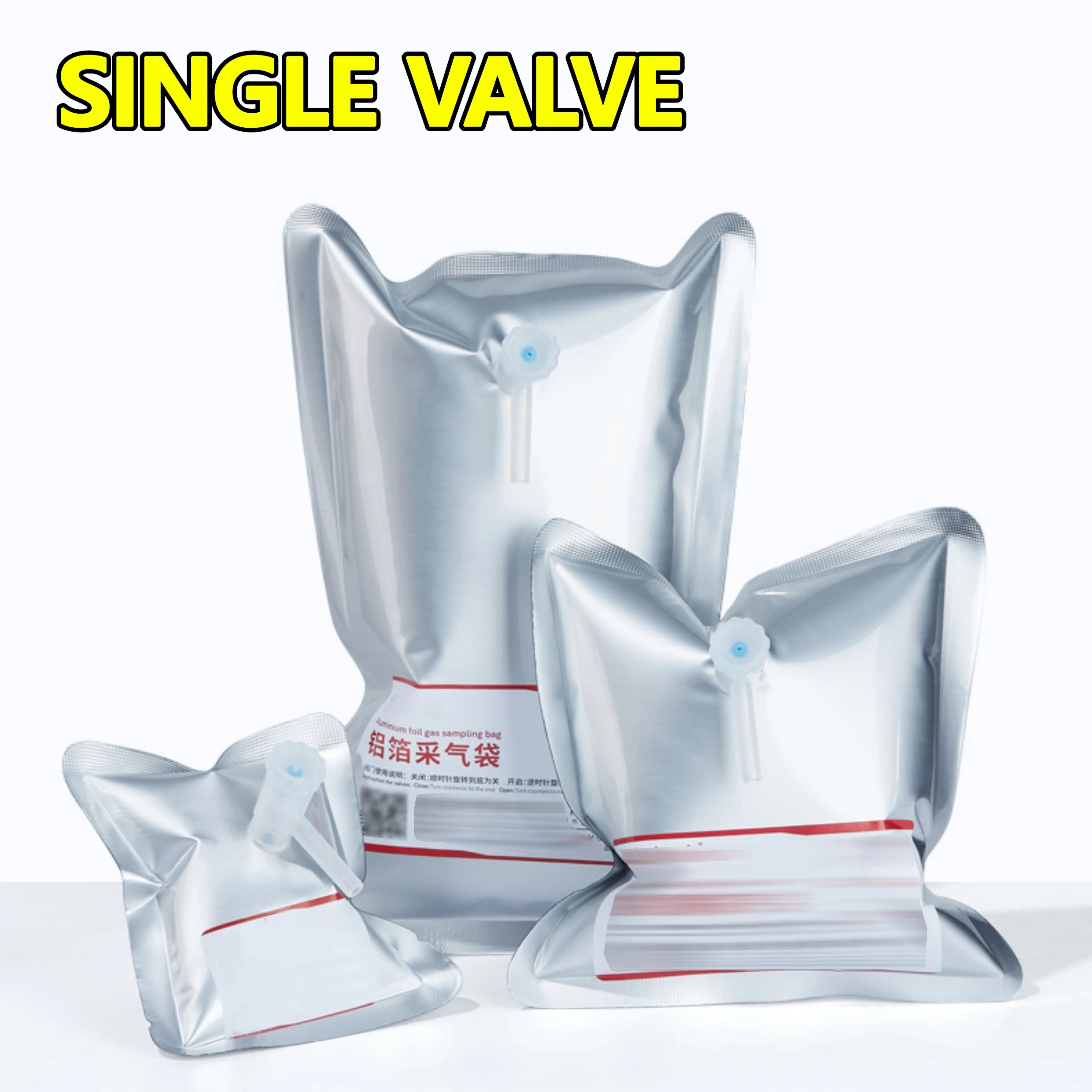 

Aluminum foil gas sampling bag single valve gas sampling bag odor collection bag 5 pack 0.01-10L