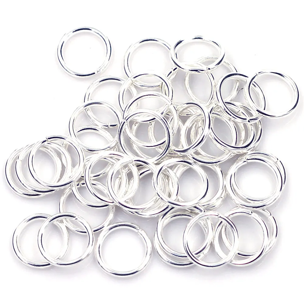 1000Pcs Open Jump Rings Alloy Round Silver Plated Jewelry DIY Findings 10mm Dia.