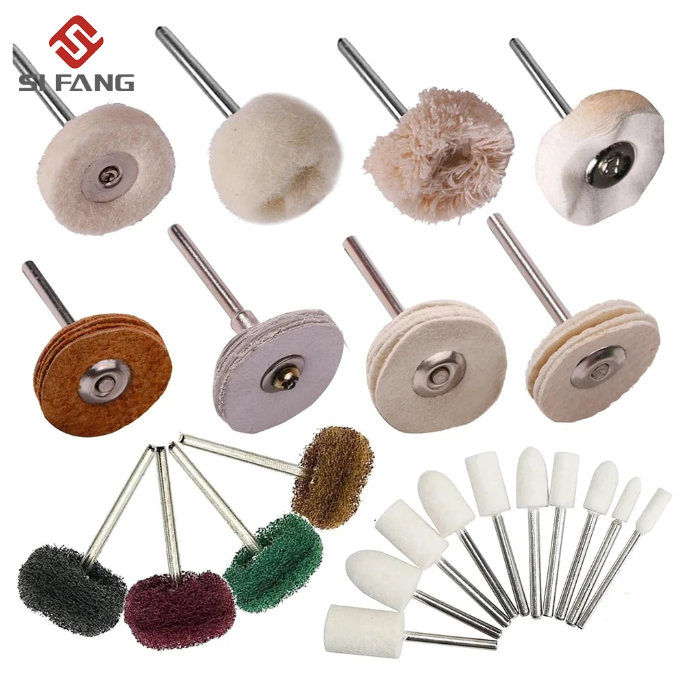 

SI FANG Polishing Buffing Wheel for Rotary Tool Accessories, Cotton Wool Felt Jewelry Drill Kit