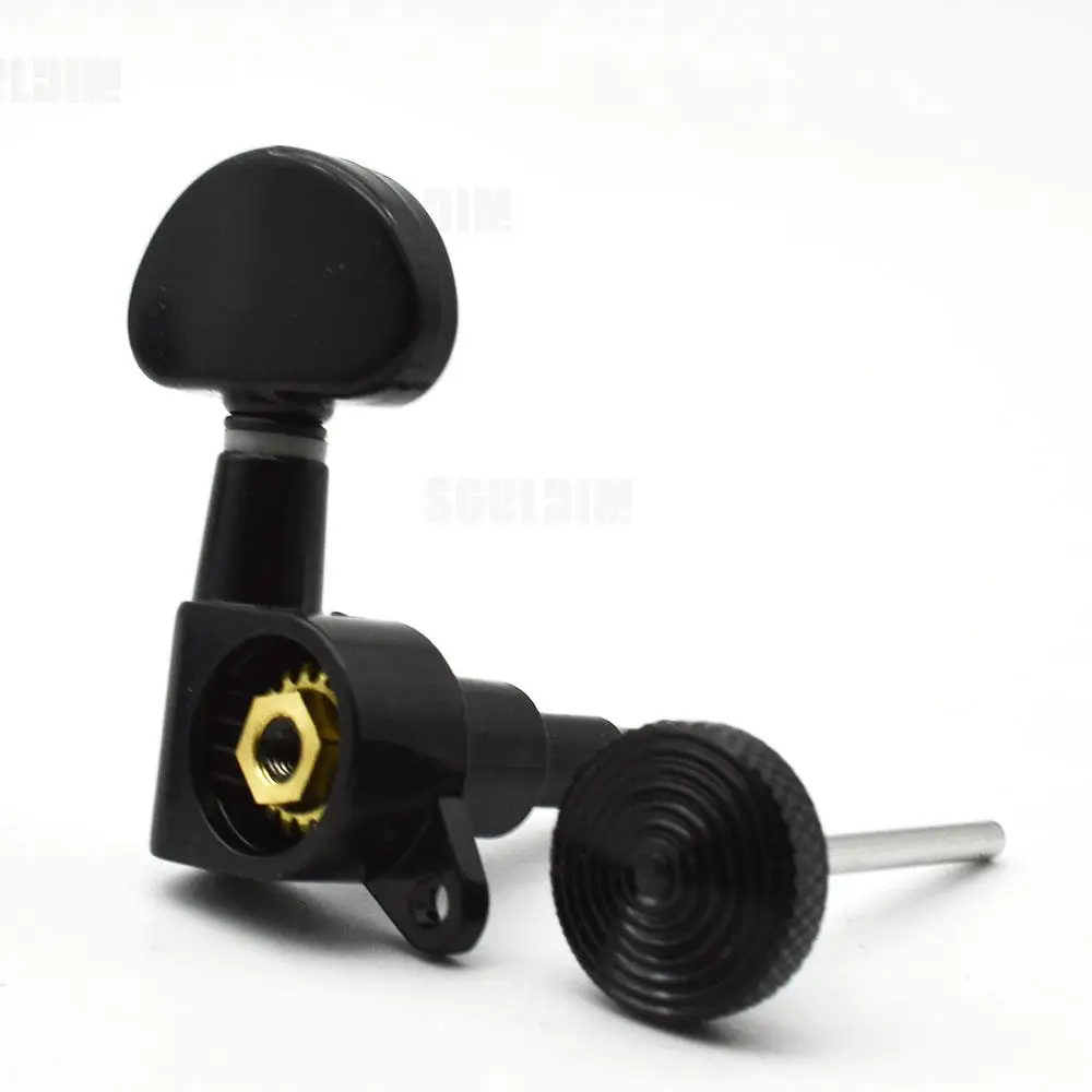 1 set of electric guitar threaded sleeve black lock string guitar tuner tuning key nail head