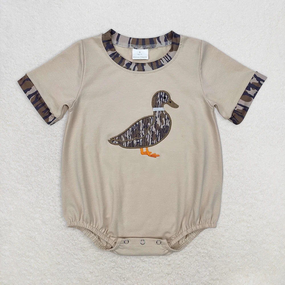 

Baby Boys Camouflage Duck Short Sleeve Romper Infant Bottomland Print Outfit for Newborn Boys