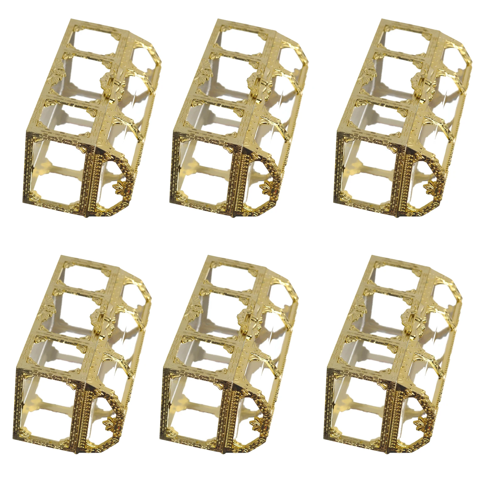 

12pcs Wedding Candy Golden Plastic Treasure Gift Boxes Storage Holders For Party Birthday Decorations Goodies Present Boxes