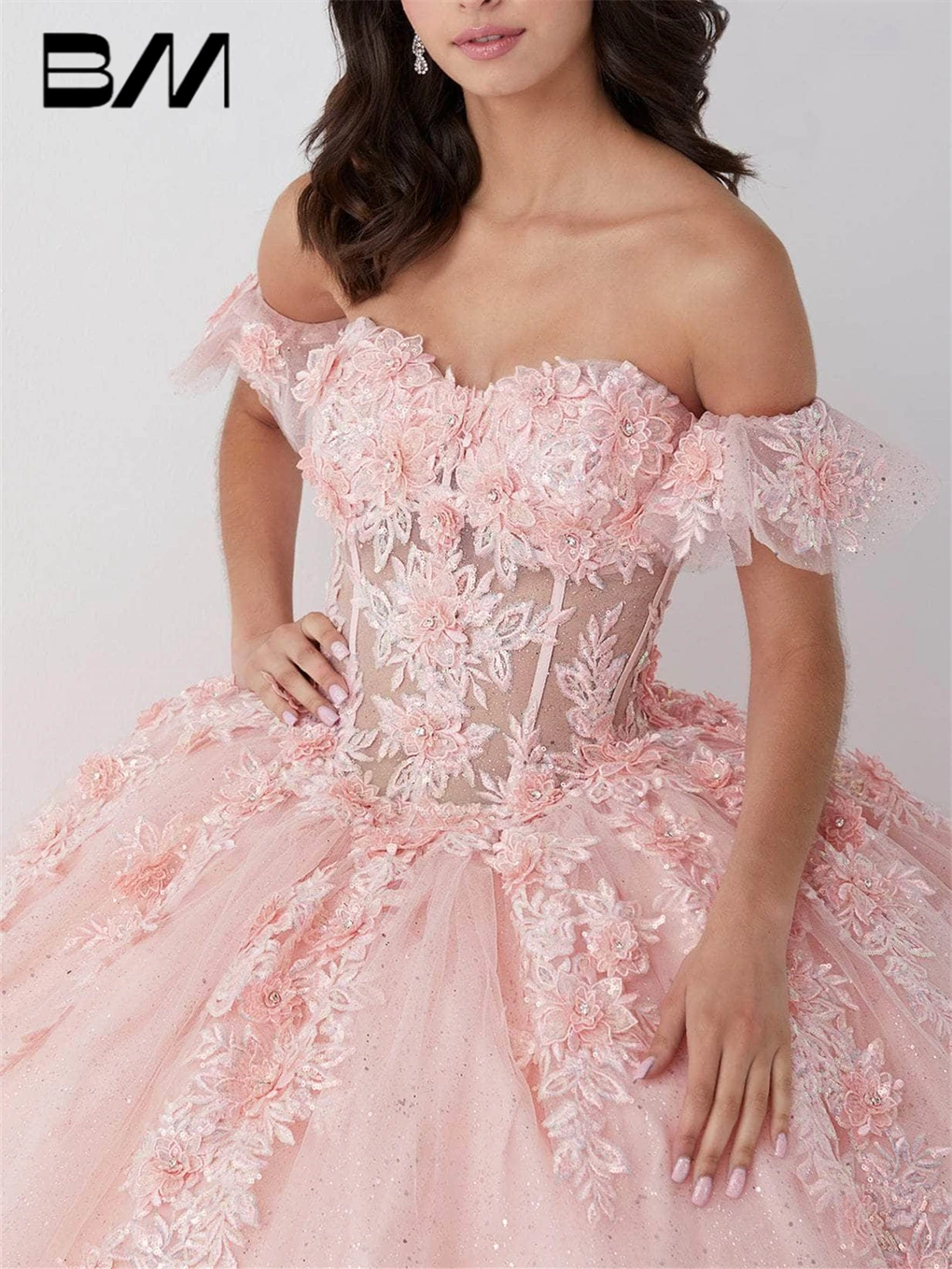 Нежное платье Quinceanera с открытыми плечами, 2023, бальное платье с аппликацией, Vestidos De 15, Quinceañera Sweet 15, платья, вечернее платье