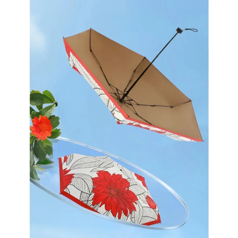 Sun Umbrella Women Sunshade UV Safeguard Fresh Discounted Dual Purpose Collapsible Parasol Outdoor Accessories Wholesale Price