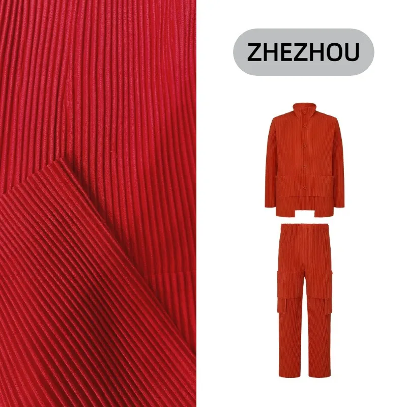 

Miyake pleated pants set 2025 new pleats clothes set fall models unisex design sense commuting temperament leisure 2-piece thick