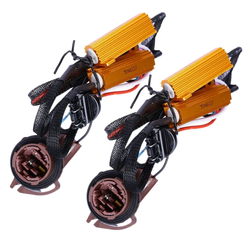 2X Load Resistor Decoder Auto Parts 50W 6Ω LED Fault Eliminator for 3157 4157 LED Switchback Light Turn Signal Light